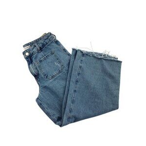 Zara Womens High-Waist Wide-Leg Denim Jeans Size 6 Blue